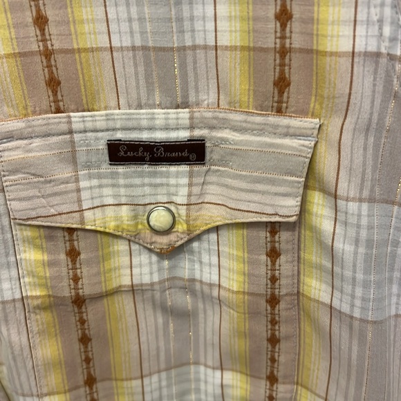 Men’s short sleeved button down shirt pearl snap buttons - Picture 5 of 5
